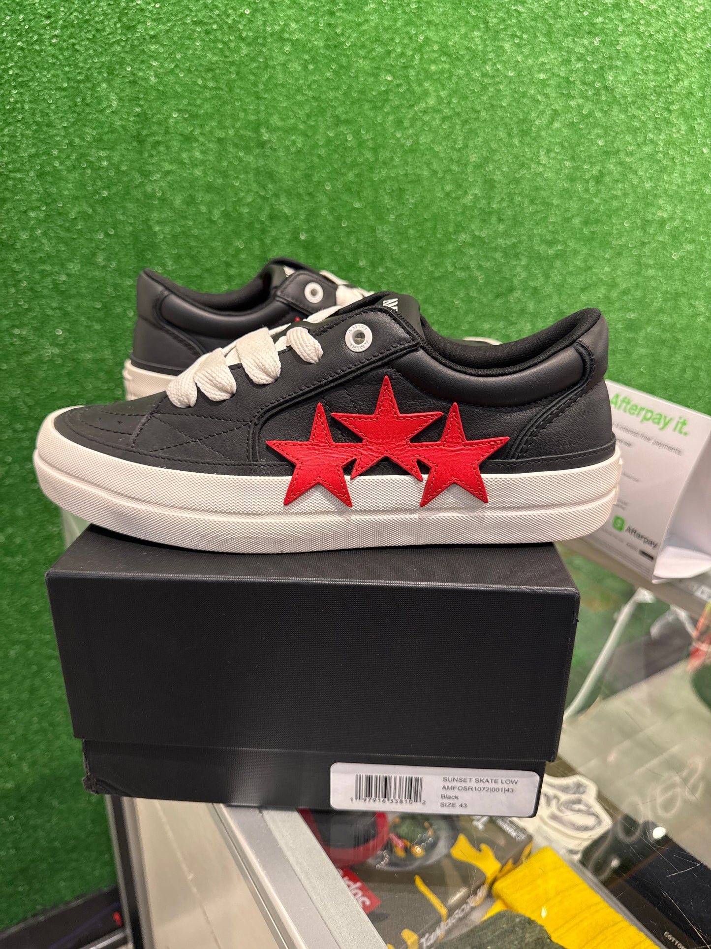 AMIRI Black & Red Sunset Skate Low Sneakers (Used)