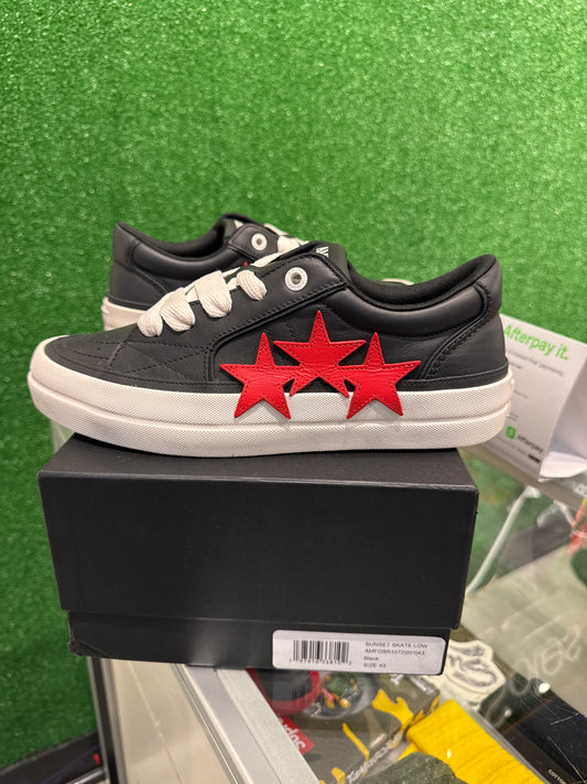 AMIRI Black & Red Sunset Skate Low Sneakers (Used)
