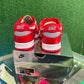 Nike dunk low off white university red