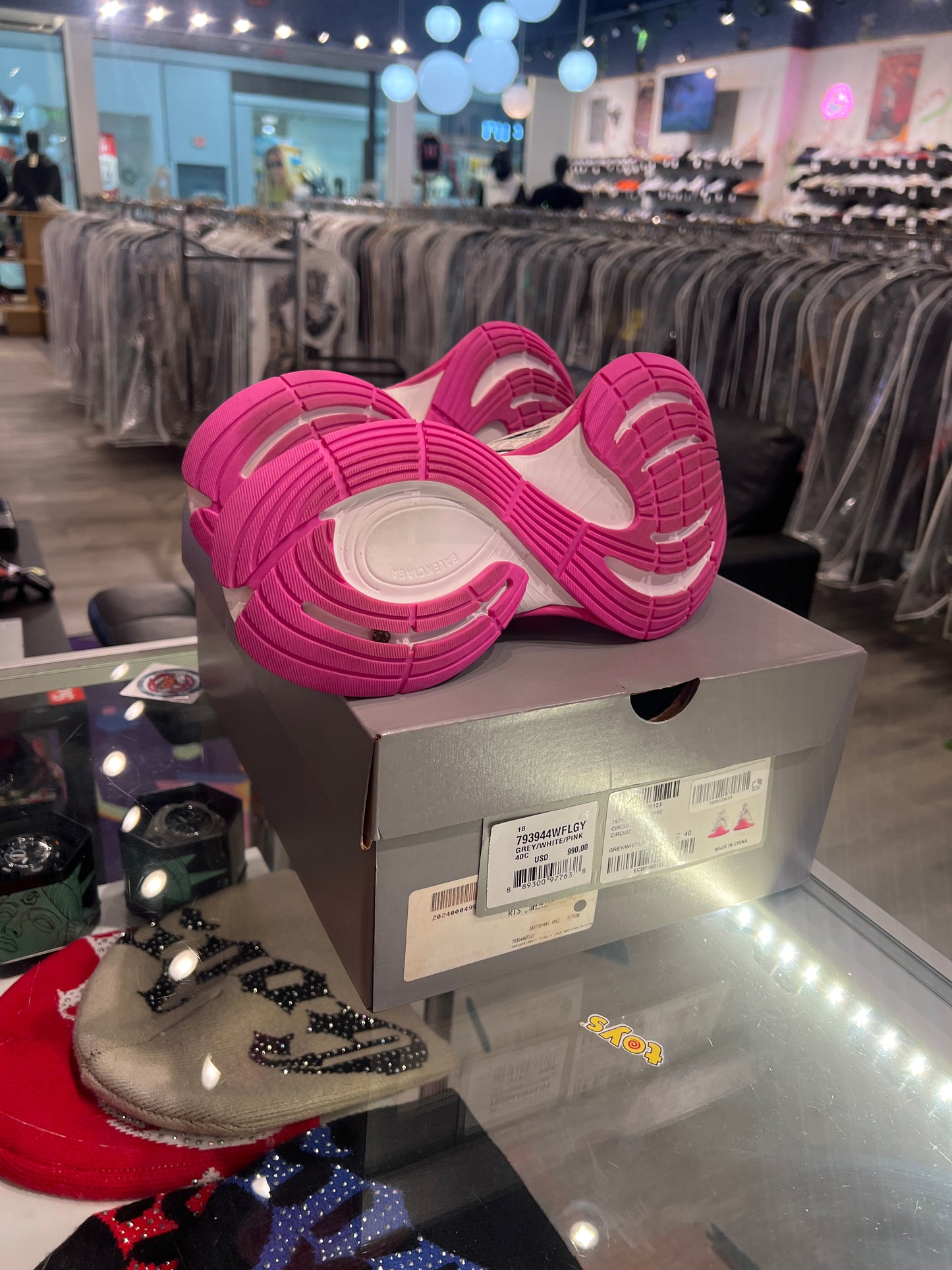 Balenciaga circuit sneaker grey pink white  (USED)