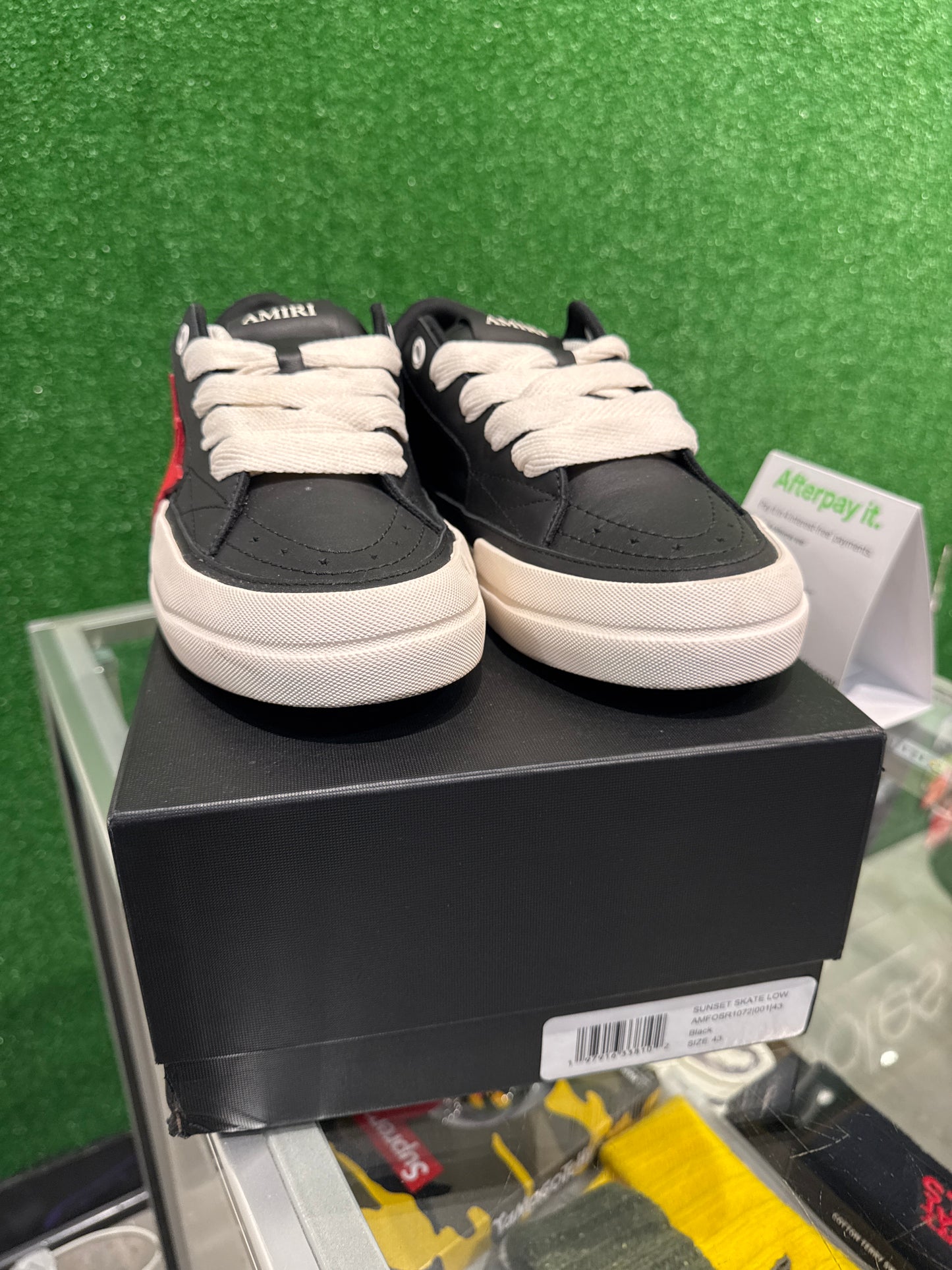 AMIRI Black & Red Sunset Skate Low Sneakers (Used)