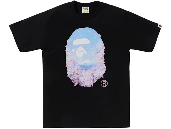 BAPE Sakura Photo Ape Head Tee Black