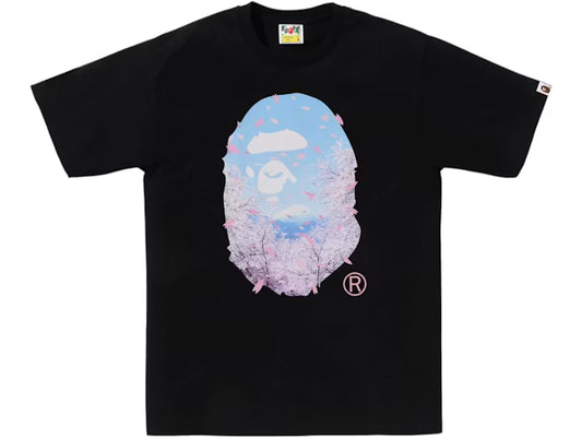 BAPE Sakura Photo Ape Head Tee Black