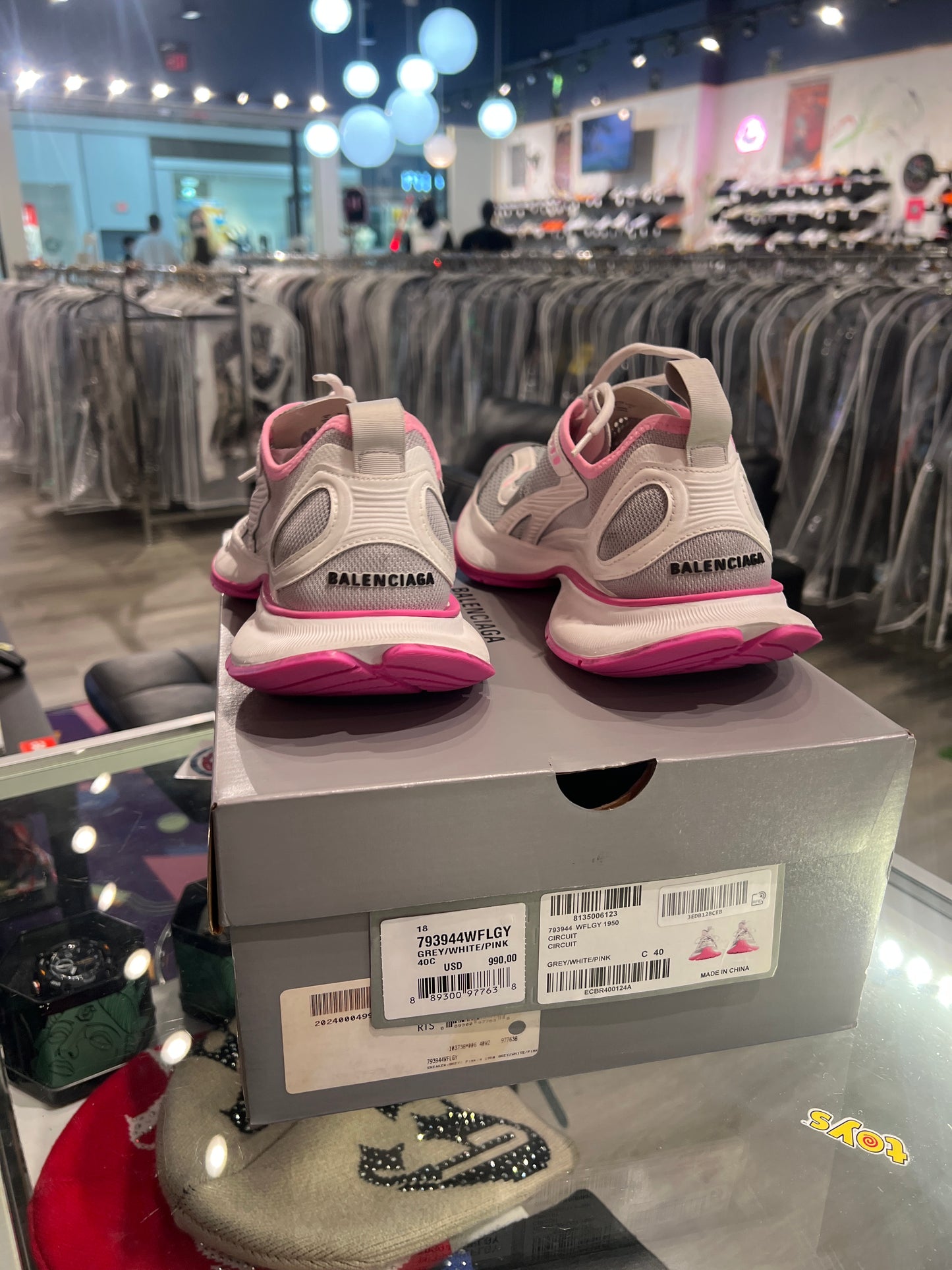 Balenciaga circuit sneaker grey pink white  (USED)
