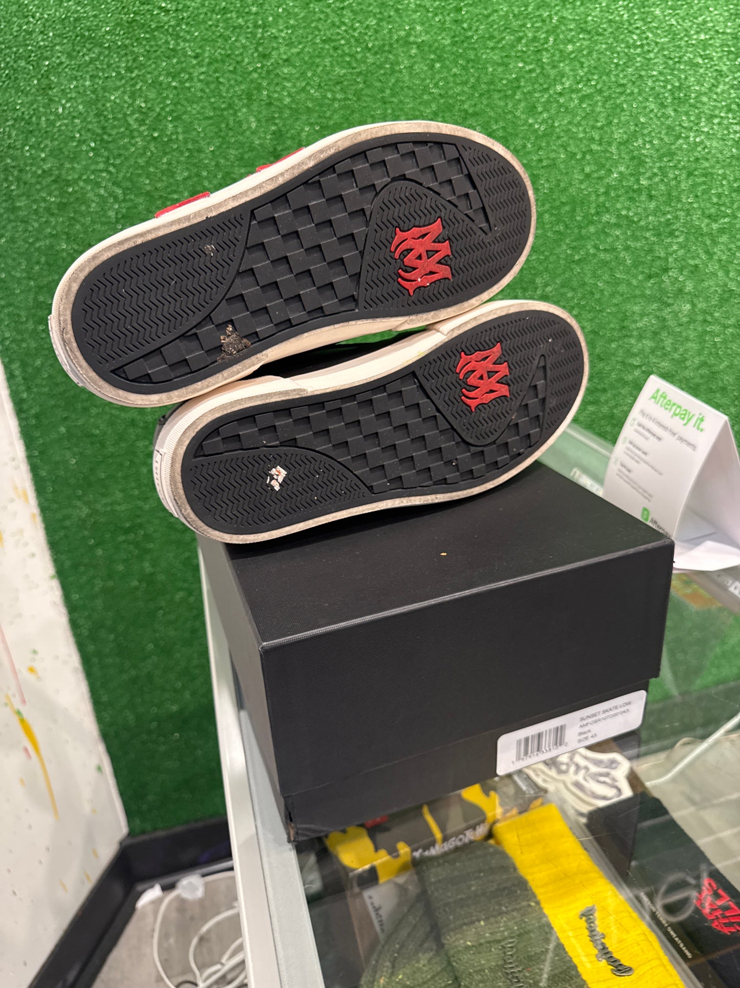 AMIRI Black & Red Sunset Skate Low Sneakers (Used)