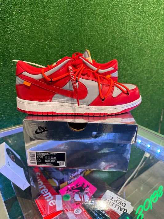 Nike dunk low off white university red