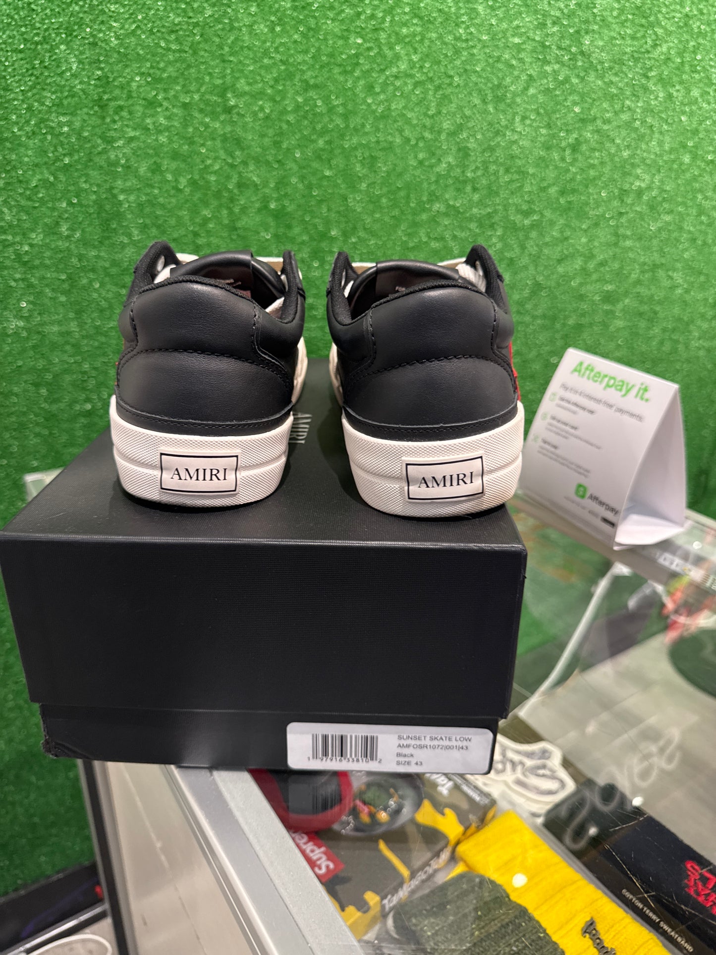 AMIRI Black & Red Sunset Skate Low Sneakers (Used)