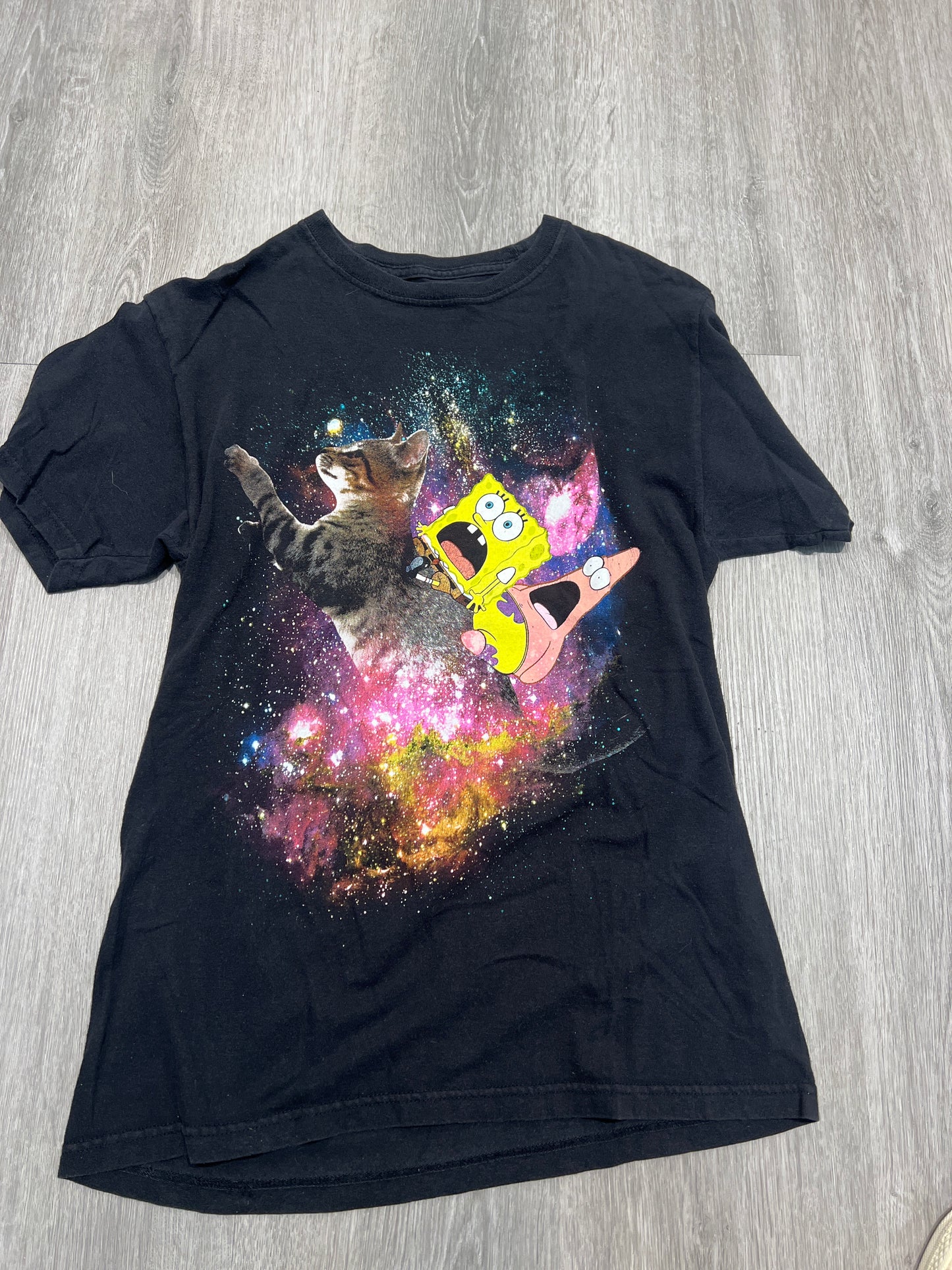 Cat SpongeBob Patrick tee