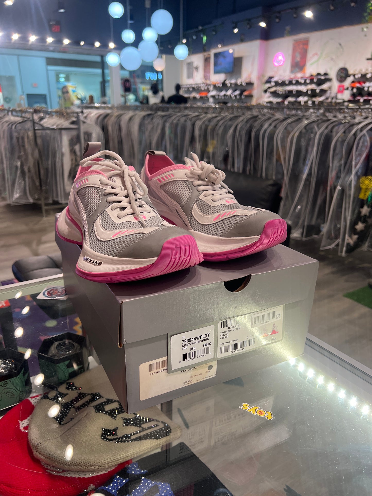 Balenciaga circuit sneaker grey pink white  (USED)