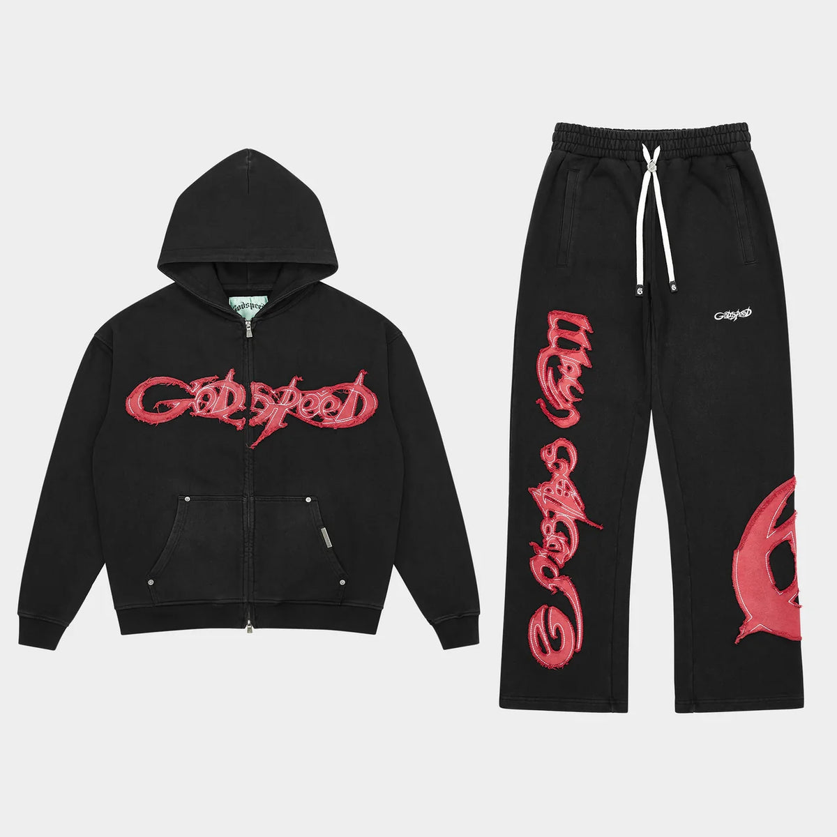 GODSPEED NEW YORK Raw Import Sweatsuit (Black/Red)