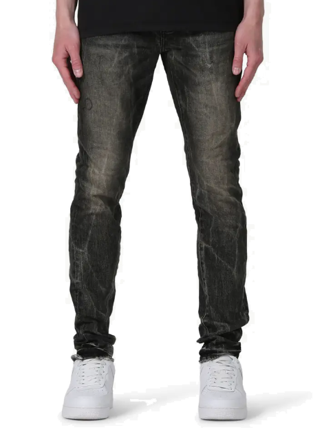 PURPLE BRAND  Low Rise Skinny Jeans (Washed Black Tie Acid)