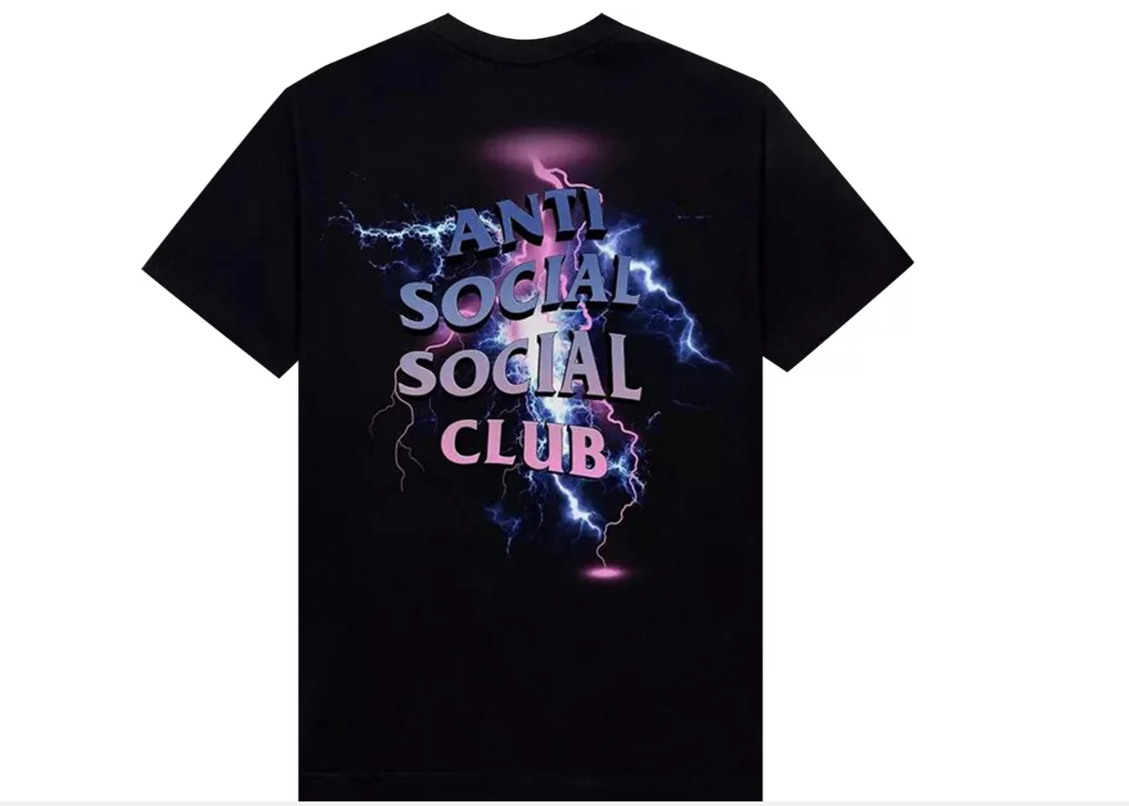 Anti Social Social Club Bolt From The Blue Tee Black