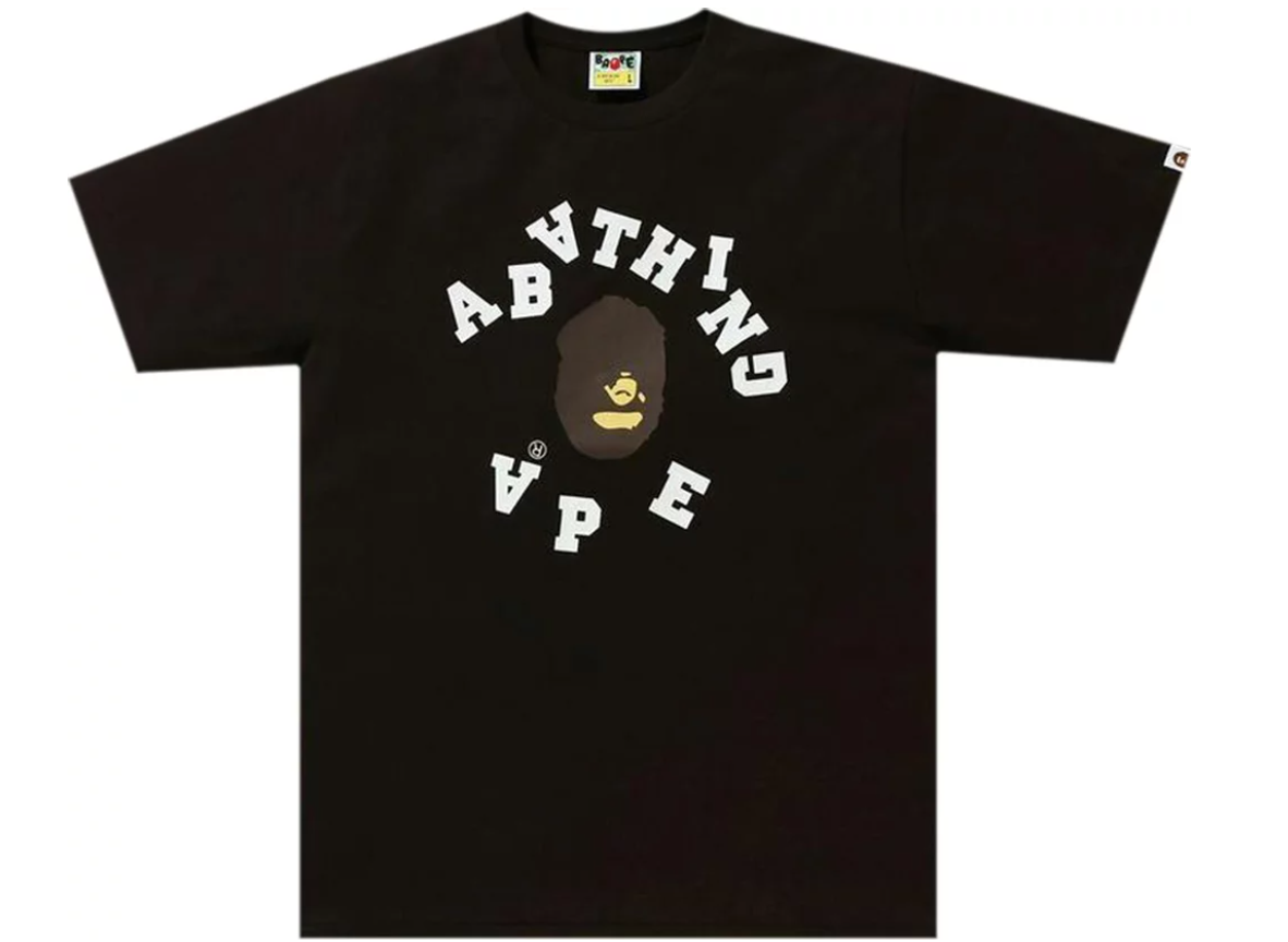 Bape Broken College Tee Brown