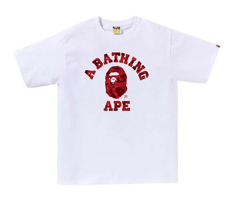 BAPE Color Camo College Tee White/Red