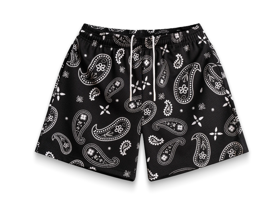 Bravest Studios Black Paisley V3 Shorts