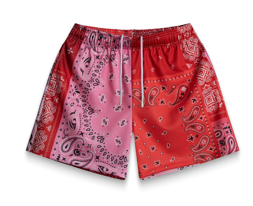 Bravest Studios Red Patchwork Paisley Shorts