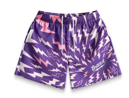 Bravest Studios Purple Lightning Shorts