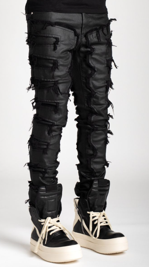 Guapi All Black Waxed Denim Jeans