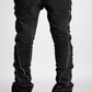 Guapi Iron Grey Stacked Zipper Denim Jeans