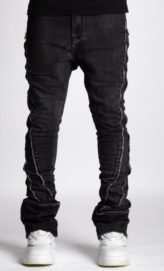 Guapi Iron Grey Stacked Zipper Denim Jeans – Viper Soles