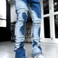 Guapi Vintage Blue Wavy Denim Jeans