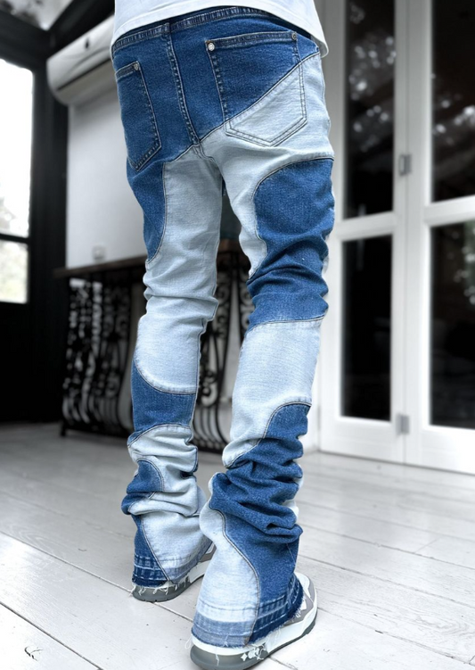 Guapi Vintage Blue Wavy Denim Jeans