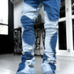 Guapi Vintage Blue Wavy Denim Jeans