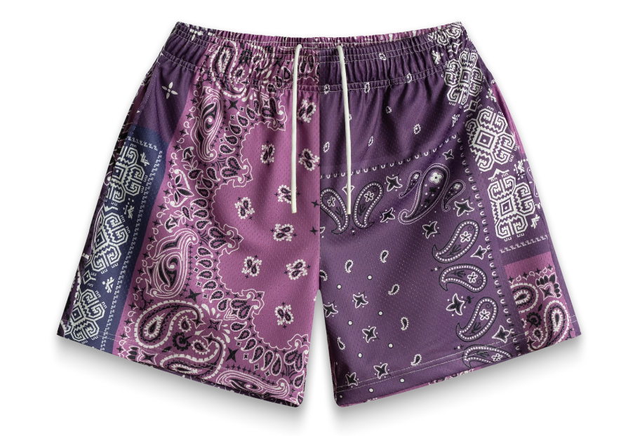 Bravest Studios Purple Patchwork Paisley Shorts