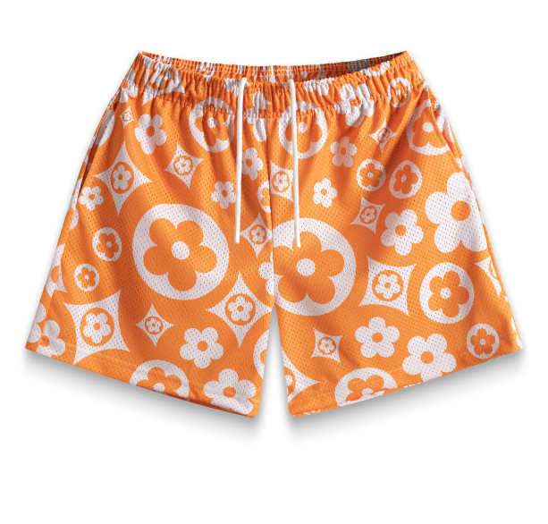 Bravest Studios Orange Flower Shorts