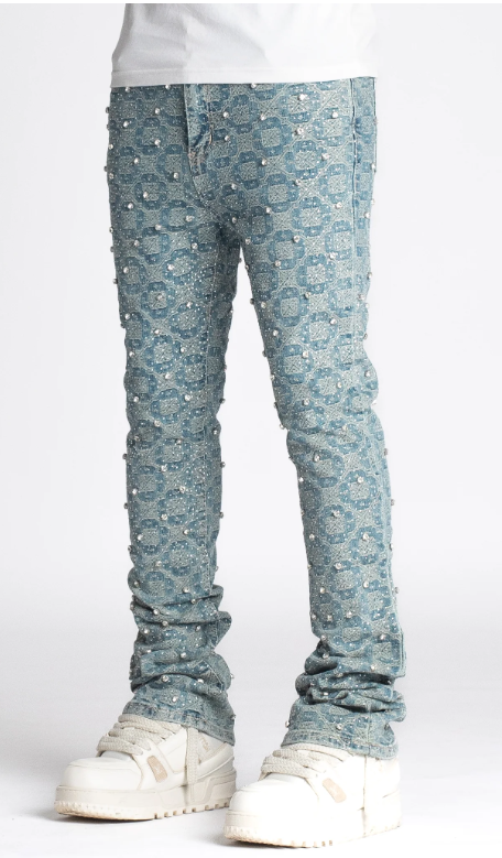 Guapi Monogram Embellished Denim Jeans