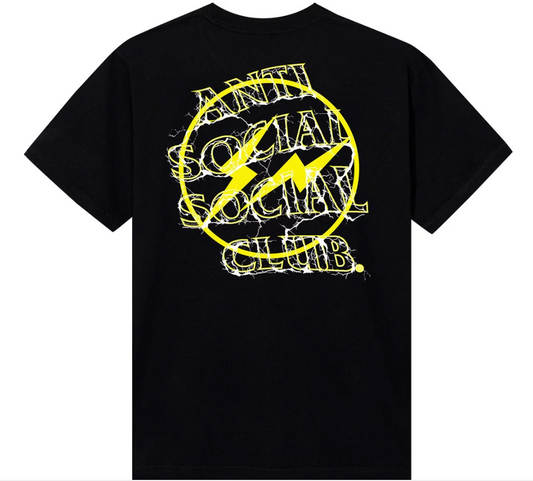 Anti Social Social Club x Fragment Design Bolt Tee 'Black/Yellow'