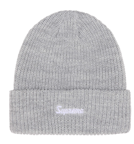 Supreme Loose Gauge Beanie Light Grey