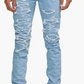 Purple Brand Jeans P001 Ripped Skinny Jeans (Blue Overdye Blowout Repair)