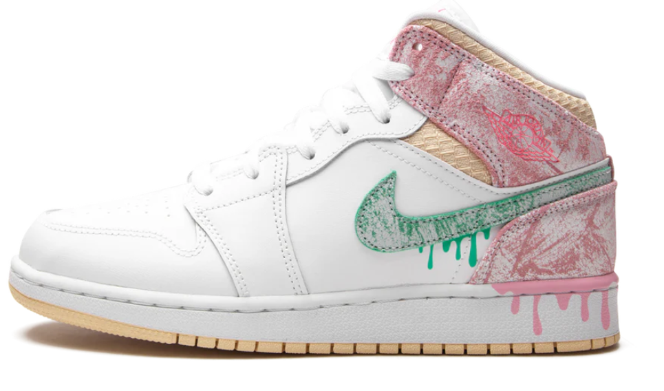 Air Jordan 1 mid Paint drip (GS)  (USED)