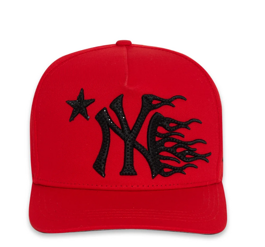 H.star NY Snapback Hat Red