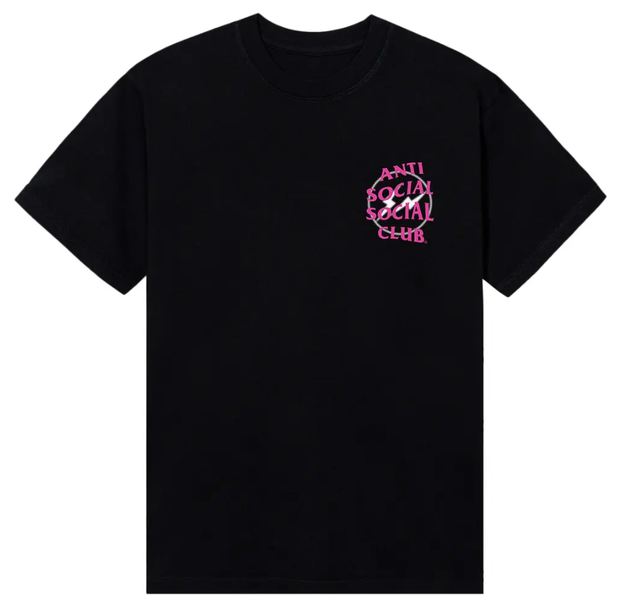Anti Social Social Club x Fragment Design Half Tone Logo Tee 'Black/Pink'