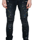 Purple Brand P001 LOW RISE SKINNY JEANS - Black Reflective Repair with Paint