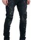 Purple Brand P001 LOW RISE SKINNY JEANS - Black Reflective Repair with Paint