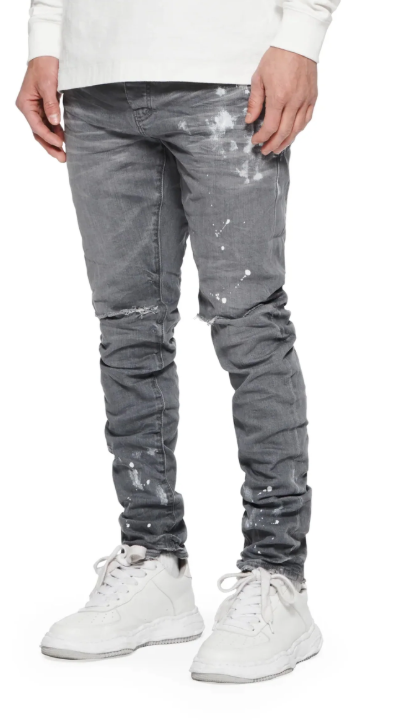 Purple Brand  Jeans P001 Worn Grey Knee Slit