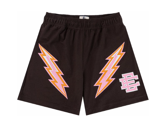 Eric Emanuel EE Shorts Dark Brown/Pink Bolt