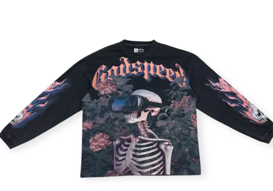 Godspeed "Vision Flowers" VVS Black Wash Long Sleeve