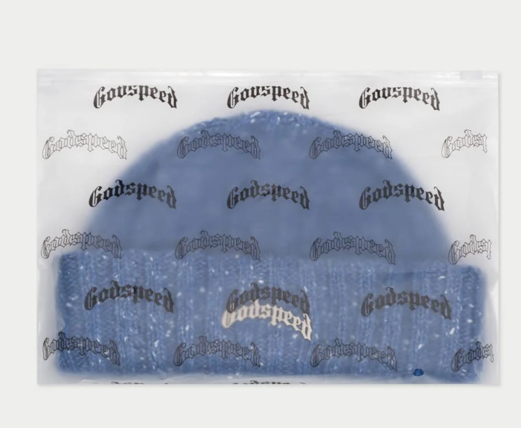 God Speed Og Logo Emblem Beanie  hat (Blue Speckle)