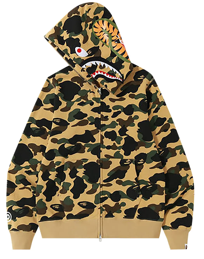 BAPE 1st Camo Shark Full Zip Hoodie 'Yellow'