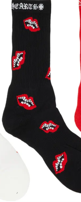 Chrome Hearts Chomper Socks  Black  (1 Pair)
