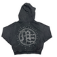 Mixed Emotion Eclipse’ Grey Acid Wash Rhinestone Hoodie