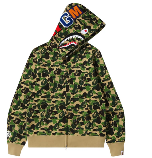 BAPE ABC Camo Shark Full Zip Hoodie ' light Green'