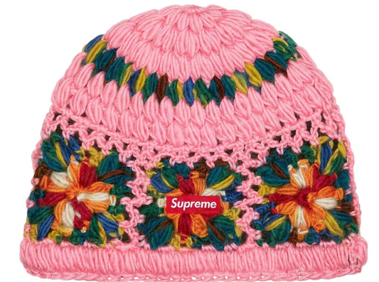Supreme Crochet Beanie  Hat 'Pink'