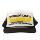 Workin Like A Sicko Trucker Hat( Black Yellow)