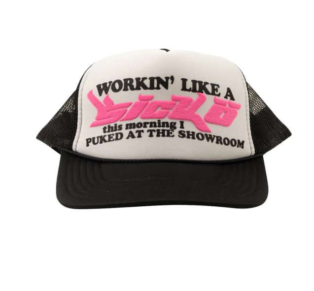 Workin Like A Sicko Trucker Hat (Black Pink)