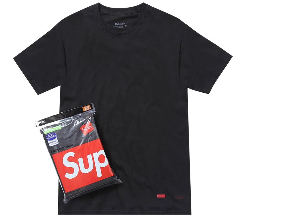 Supreme Tagless T-shirts Under Shirts(BLACK) pack of 3
